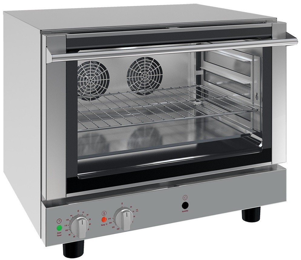 Forno Elétrico de Conveção Monofásico Profissional com Humidificação de 4 Níveis 600x400 mm, +270º C, Potência de 3300 Watts (transporte incluído) - Refª 101142