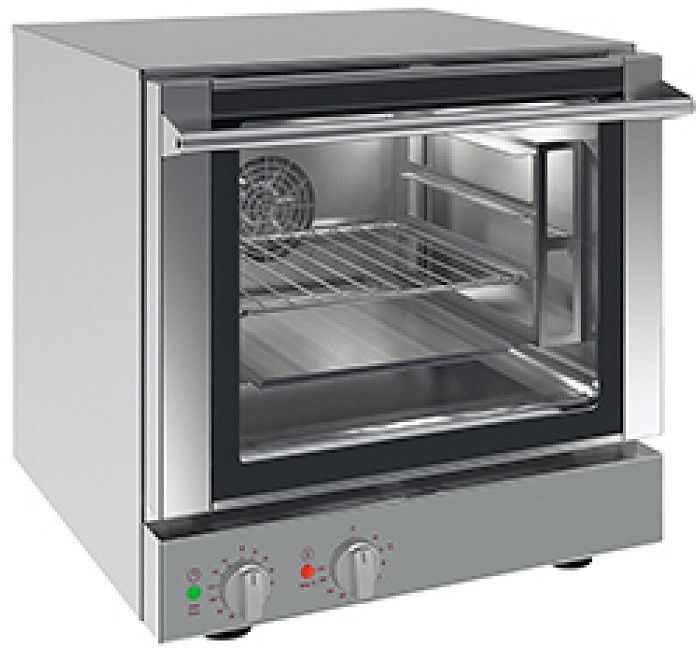 Forno Elétrico de Conveção Industrial Monofásico Profissional com 4 Níveis GN 2/3 (353x325 mm), +50° +270º C, 2800 Watts (transporte incluído) - Refª 101138