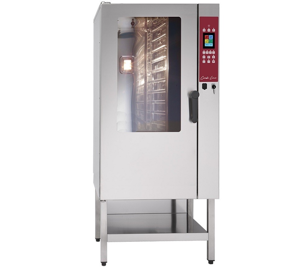 Forno Industrial Elétrico de Convecção a Vapor Trifásico Combinado Digital para 15 Prateleiras GN 1/1 com LIMPEZA AUTOMÁTICA, +270º C, Potência de 18000 Watts (transporte incluído) - Refª 102282