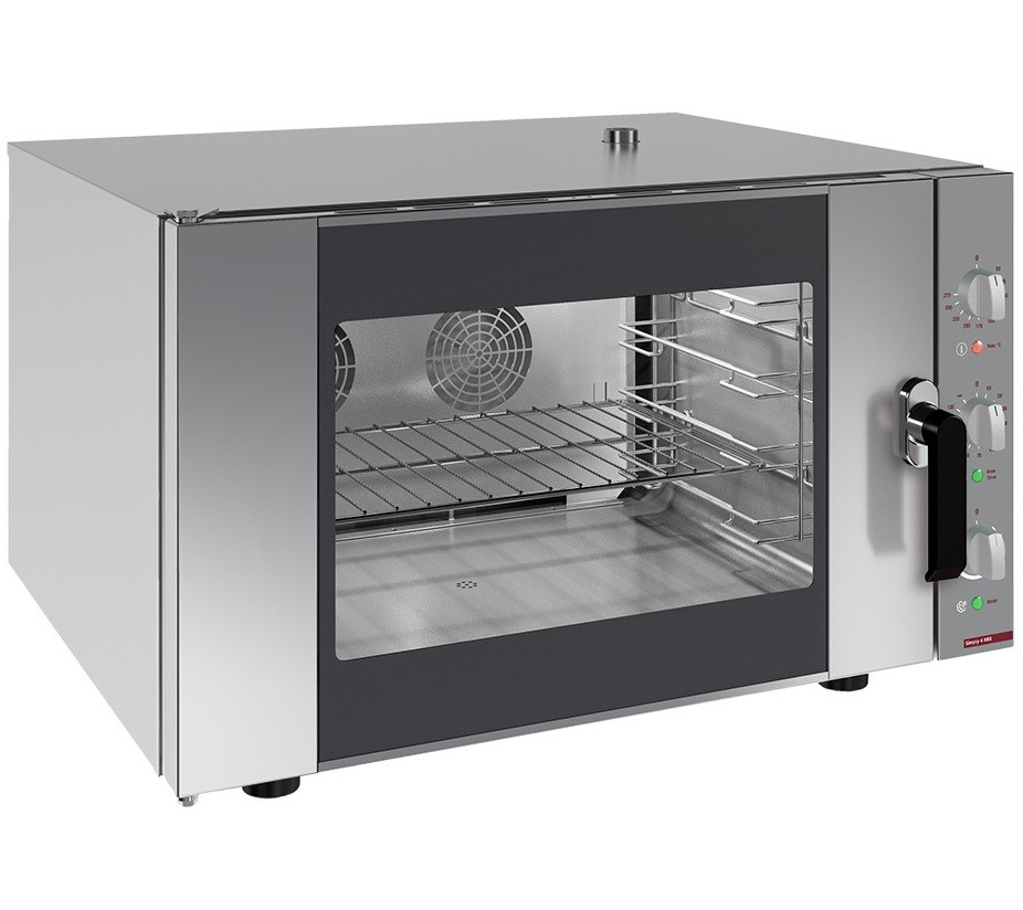 Forno Elétrico de Conveção a Vapor Trifásico Profissional de 4 Níveis GN 1/1 ou 600x400 mm, +270º C, Potência de 6400 Watts (transporte incluído) - Refª 102766