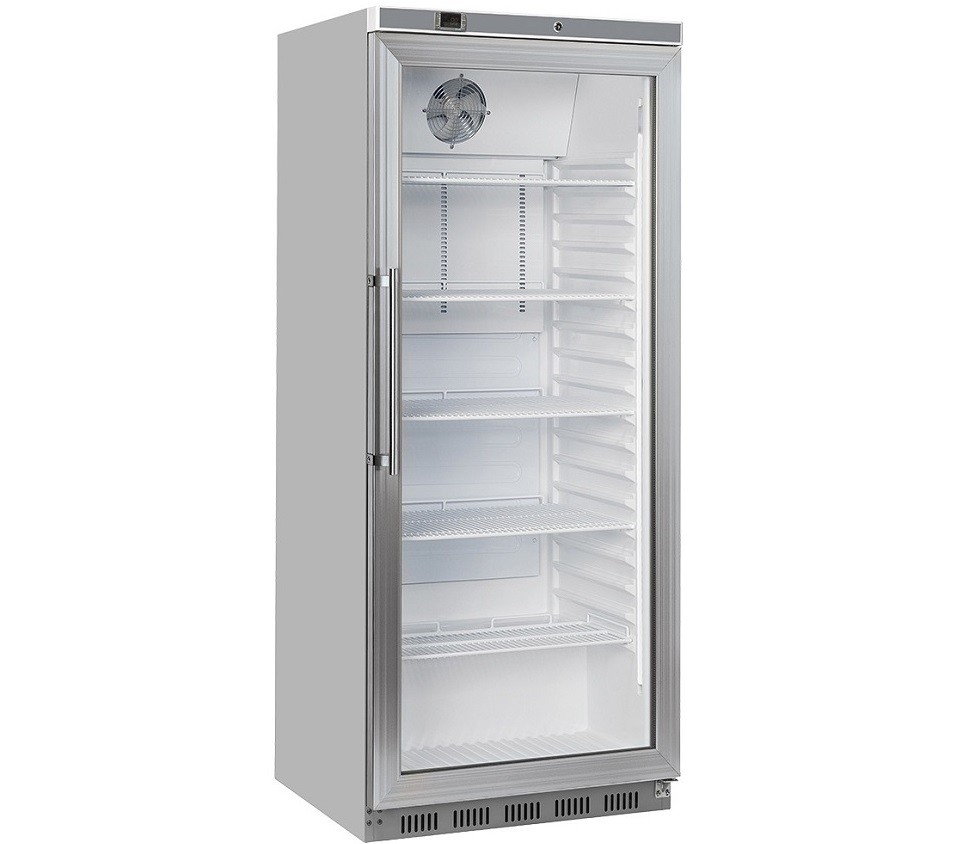 Armário Refrigerado Profissional de 600 litros, Frigorífico Ventilado com Porta de Vidro, +3º +10º C (transporte incluído) - Refª 102952