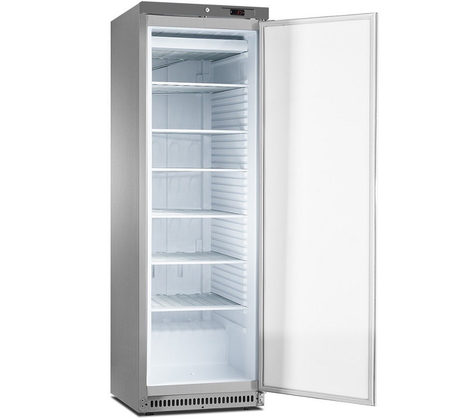 Armário de Refrigeração Industrial Ventilado, Frigorífico Profissional de 400 Litros em Aço Inoxidável, +1º +8º C (transporte incluído) - Refª 102502