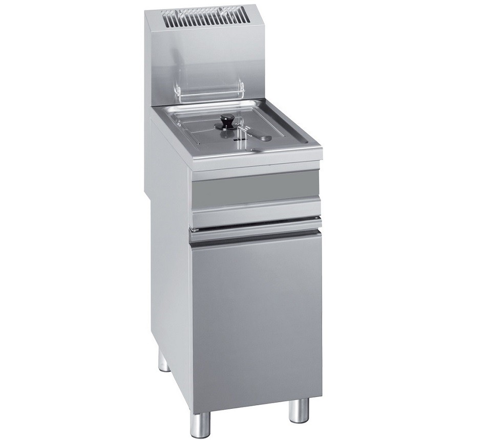 Fritadeira Industrial a Gás de uma Cuba 15 Litros, 110° +190° C, 10720 Kcal/h, Potência de 12500 Watts (transporte incluído) - Refª 100188