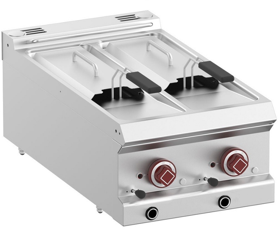 Fritadeira Industrial Elétrica de Bancada de 2 Cubas Profissionais de 7 +7 Litros (transporte incluído) - Refª 100095