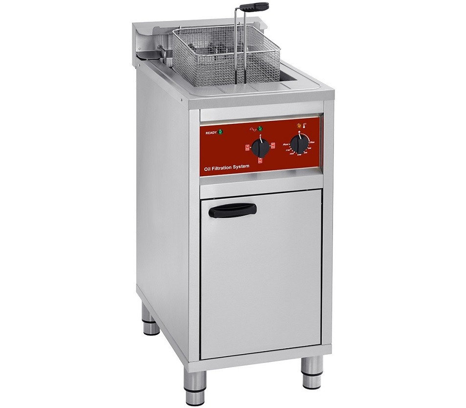 Fritadeira Industrial Elétrica Trifásica de 16 Litros em Armário com Filtro de Óleo Automático (transporte incluído) - Refª 102910