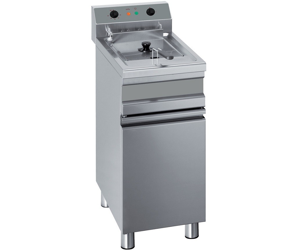 Fritadeira Elétrica Profissional Industrial Trifásica de 14 Litros em Armário Neutro, +100° +190º C, 9000 Watts (transporte incluído) - Refª 100372