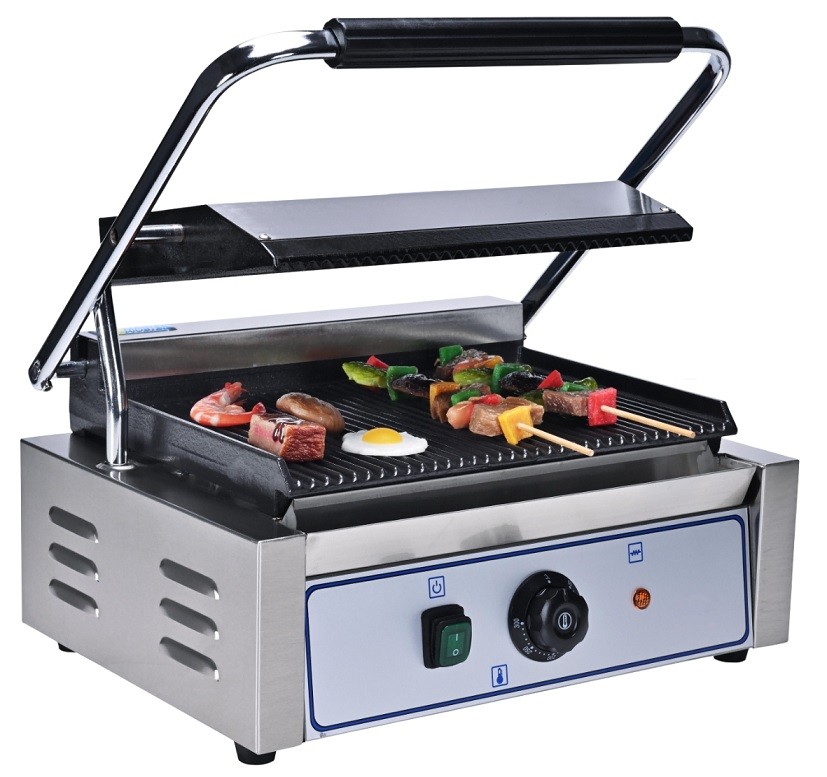 Grelhador Elétrico Profissional com Placa de Grelhar do Grill Lisa e Canelada, 2200 Watts (transporte incluído) - Refª 102930