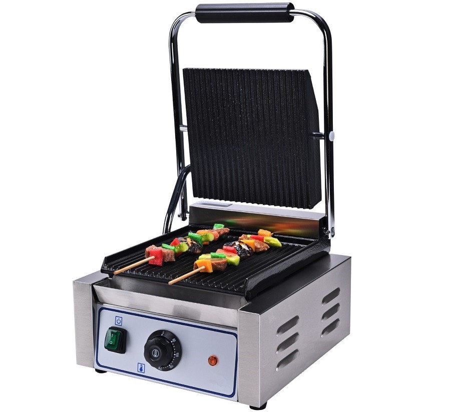 Grelhador Elétrico Profissional com Placa de Grelhar do Grill Canelada, 1800 Watts (transporte incluído) - Refª 102934