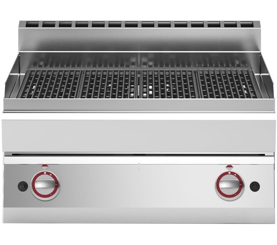 Grelhador Industrial a Gás com Vapor da Bacia de Água, Grill Profissional da Churrasqueira com 2 Zonas, 15000 Watts (transporte incluído) - Refª 100044
