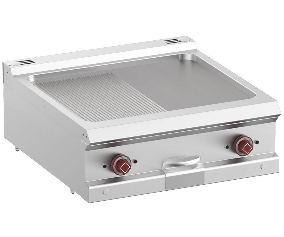 Placa de Grelhar Industrial Elétrica Lisa de 2 Zonas Lisa e com Ranhuras, Grelhador com Chapa Frytop Dupla Profissional (transporte incluído) - Refª 100110