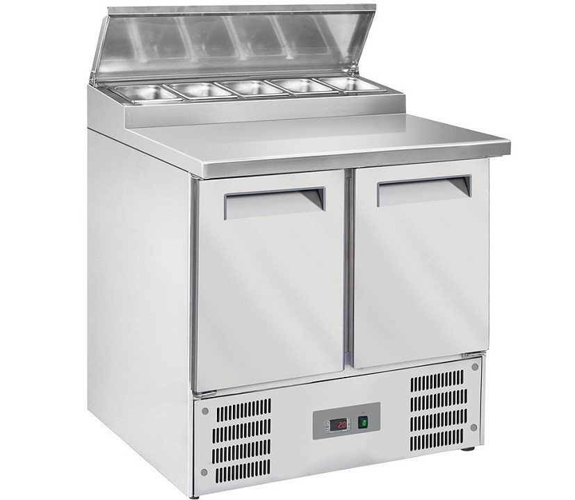 Mesa de Preparação de 2 Portas GN 1/1 com Estrutura Refrigerada (transporte incluído) - Refª 102827