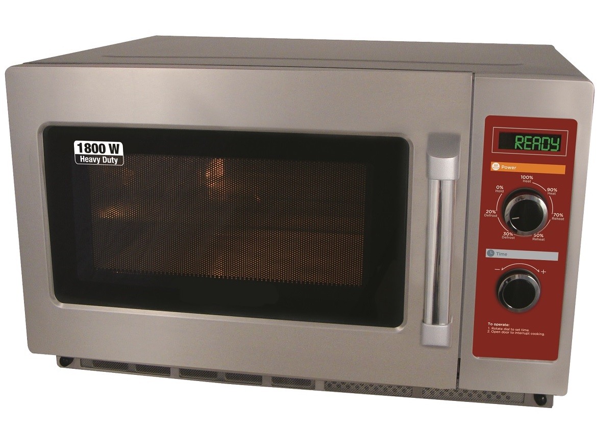 Microondas Industrial com Prateleira de Vidro, Magnetron Profissional Duplo, 34 Litros, 1800 Watts (transporte incluído) - Refª 101938