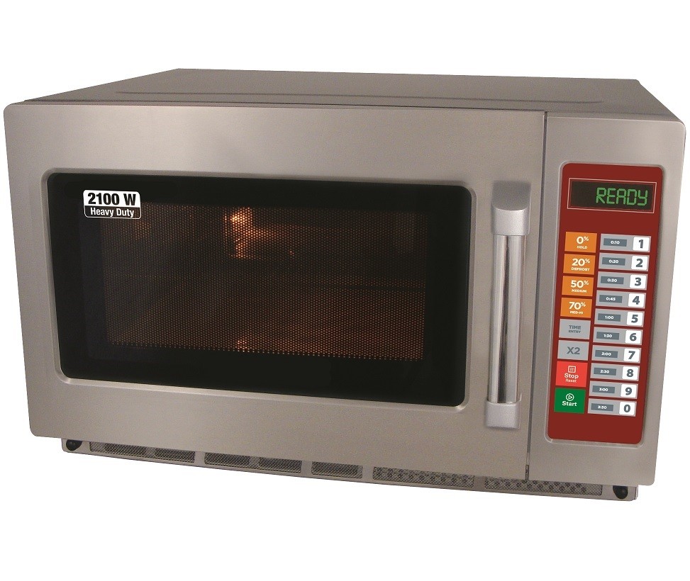 Microondas Industrial com Prateleira de Vidro, Magnetron Profissional Duplo, 34 Litros, 2100 Watts (transporte incluído) - Refª 101136
