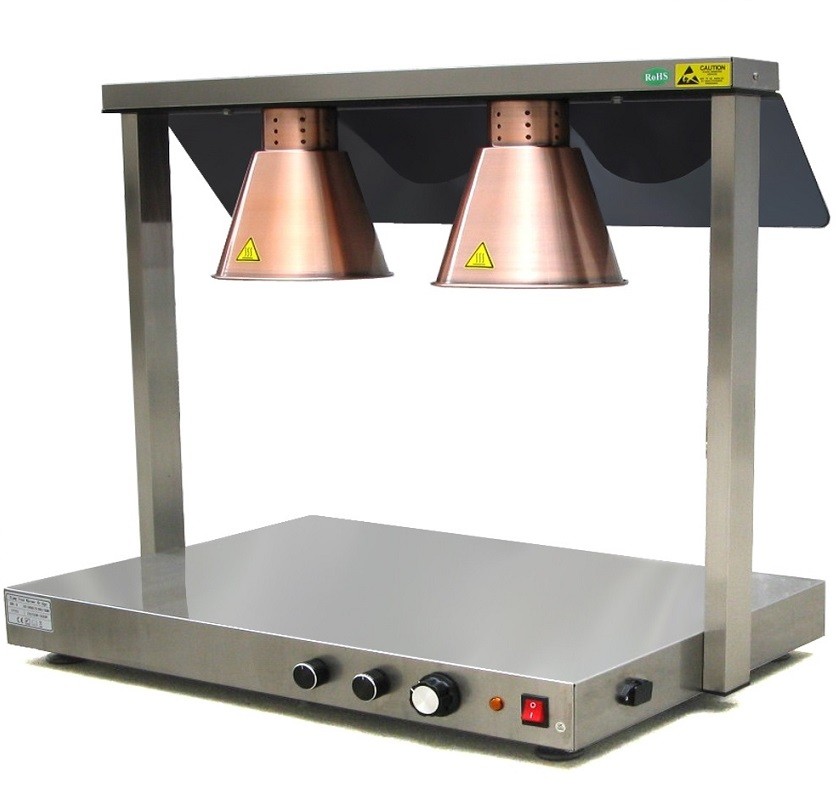 Placa de Aquecimento de Alimentos Profissional com 2 Lâmpadas de Infravermelhos (transporte incluído) - Refª 102938