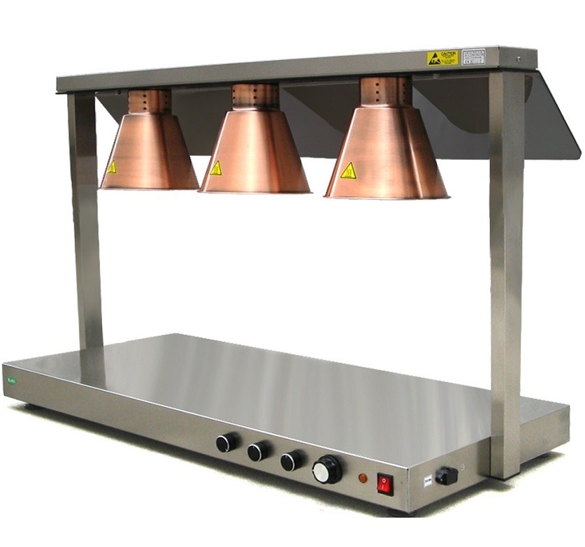 Placa de Aquecimento de Alimentos Profissional com 3 Lâmpadas de Infravermelhos (transporte incluído) - Refª 102939