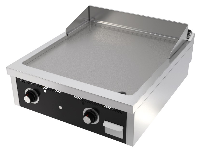 Placa de Grelhar Industrial a Gás de 2 Zonas com Chapa Fry Top Lisa com Espessura de 20 mm, 17630 kcal/h, Potência de 20500 Watts (transporte incluído) - Refª 102735