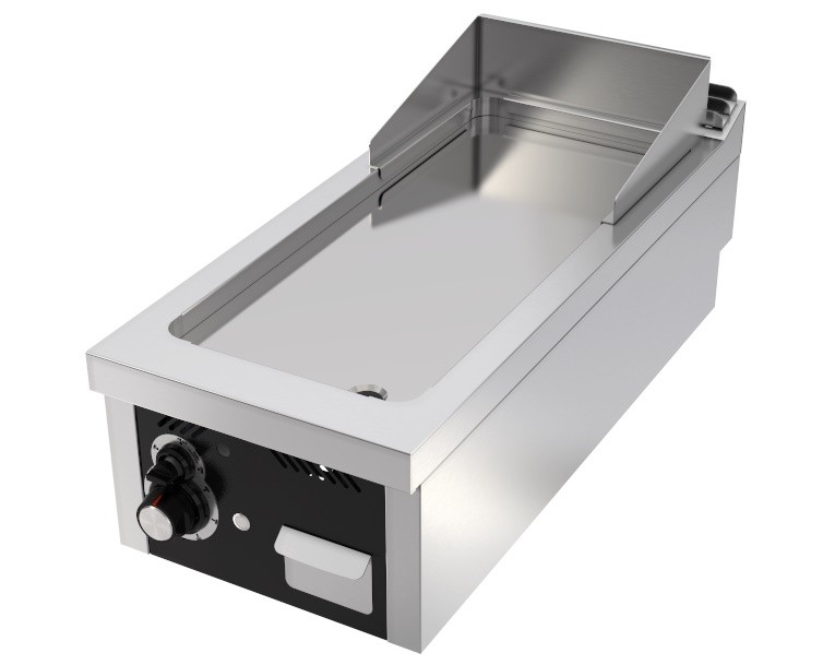 Placa de Grelhar Industrial a Gás com Chapa Fry Top Lisa com Espessura de 20 mm e Tratamento Cromo, 7310 kcal/h, Potência de 8500 Watts (transporte incluído) - Refª 102734