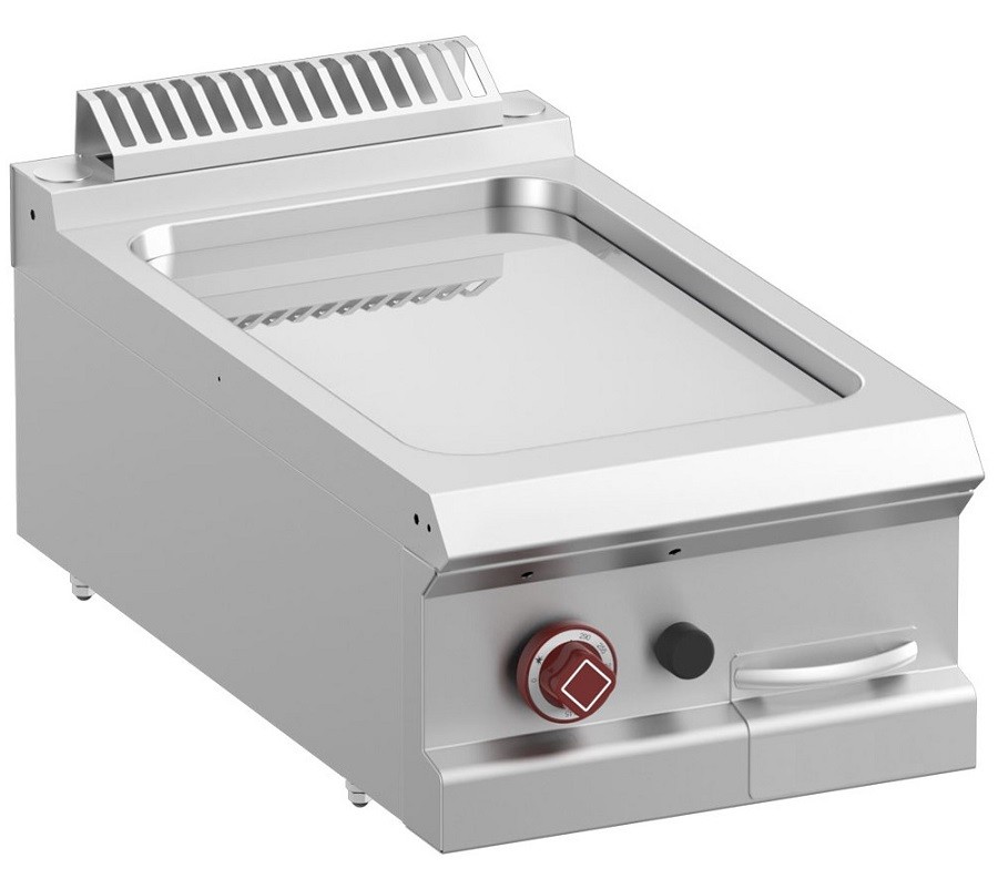 Placa de Grelhar Industrial a Gás Lisa com Chapa Profissional Cromo (transporte incluído) - Refª 100097