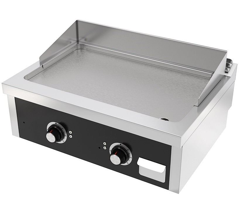 Placa de Grelhar Industrial a Gás de 2 Zonas com Chapa Fry Top Lisa com Espessura de 15 mm, 10750 kcal/h, Potência de 12500 Watts (transporte incluído) - Refª 102115