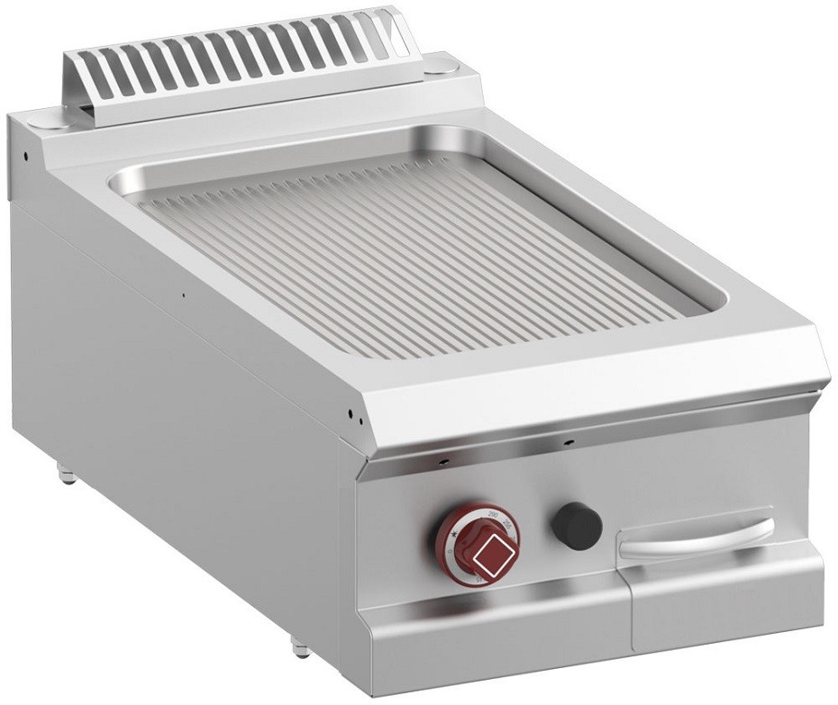 Placa de Grelhar Industrial a Gás de Chapa com Ranhuras, Grelhador Profissional (transporte incluído) - Refª 100098