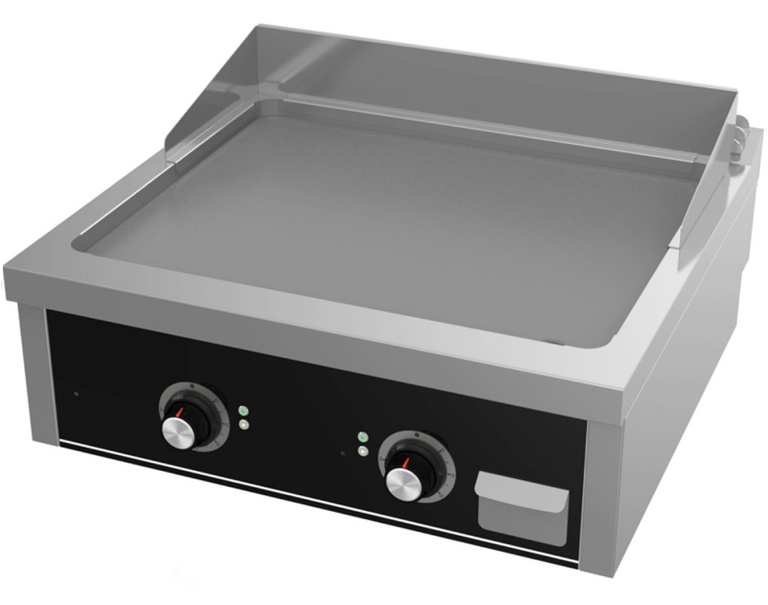 Placa de Grelhar Industrial Elétrica Trifásica de 2 Zonas com Chapa Fry Top Lisa com Espessura de 15 mm, Potência de 9000 Watts, +100º +300º C (transporte incluído) - Refª 102148