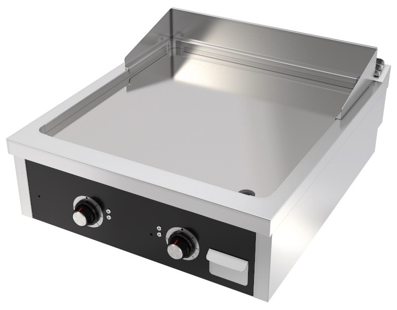 Placa de Grelhar Industrial Elétrica Trifásica de 2 Zonas com Chapa Fry Top Lisa com Espessura de 20 mm e Tratamento Cromo, Potência de 15000 Watts, +100º +300º C (transporte incluído) - Refª 102744