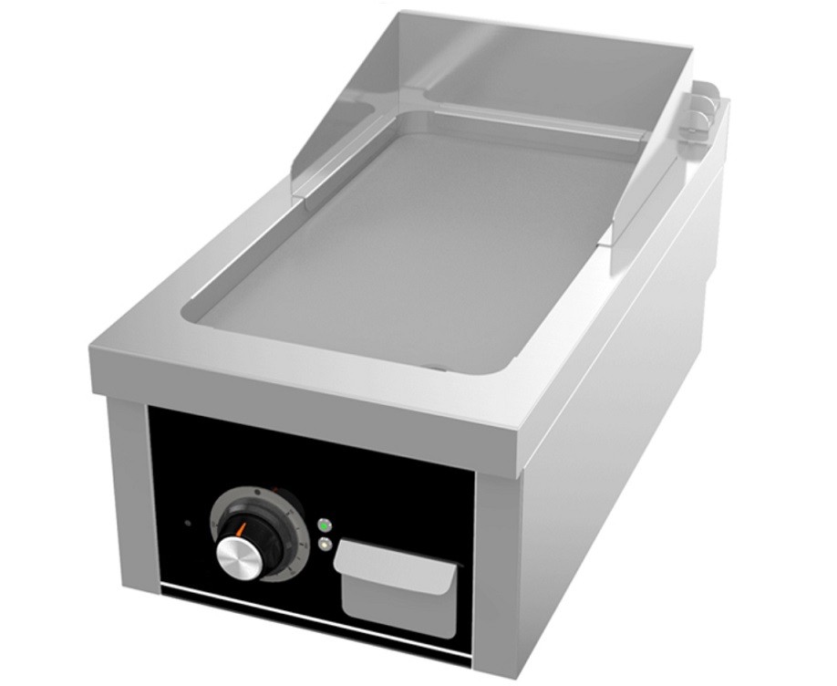 Placa de Grelhar Industrial Elétrica Trifásica com Chapa Fry Top Lisa com Espessura de 15 mm, Potência de 4500 Watts, +100º +300º C (transporte incluído) - Refª 102144