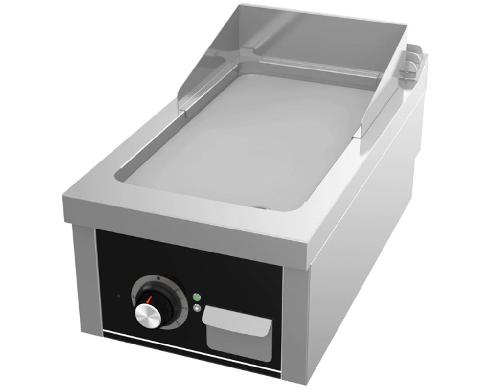 Placa de Grelhar Industrial Elétrica Trifásica com Chapa Fry Top Lisa com Espessura de 15 mm e Tratamento Cromo, Potência de 4500 Watts, +100º +300º C (transporte incluído) - Refª 102145