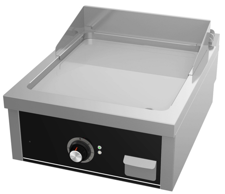 Placa de Grelhar Industrial Elétrica Trifásica com Chapa Fry Top Lisa com Espessura de 15 mm e Tratamento Cromo, Potência de 6600 Watts, +100º +300º C (transporte incluído) - Refª 102147