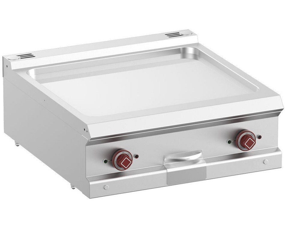 Placa de Grelhar Industrial Elétrica com Chapa Fry Top Profissional Cromo de 2 Zonas (transporte incluído) - Refª 100109