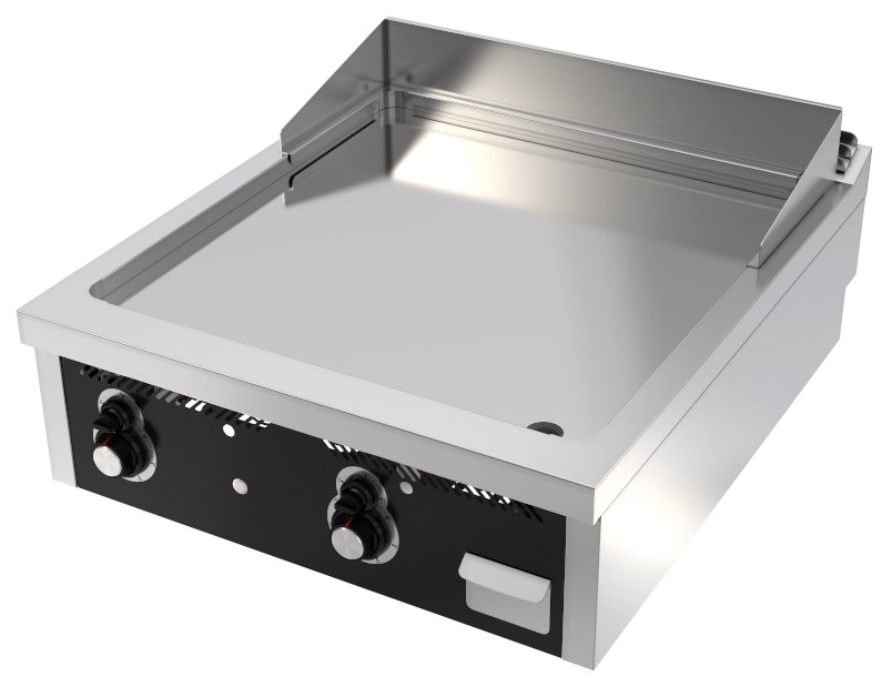Placa de Grelhar Industrial a Gás de 2 Zonas com Chapa Fry Top Lisa com Espessura de 20 mm e Tratamento Cromo, 17630 kcal/h, Potência de 20500 Watts (transporte incluído) - Refª 102736