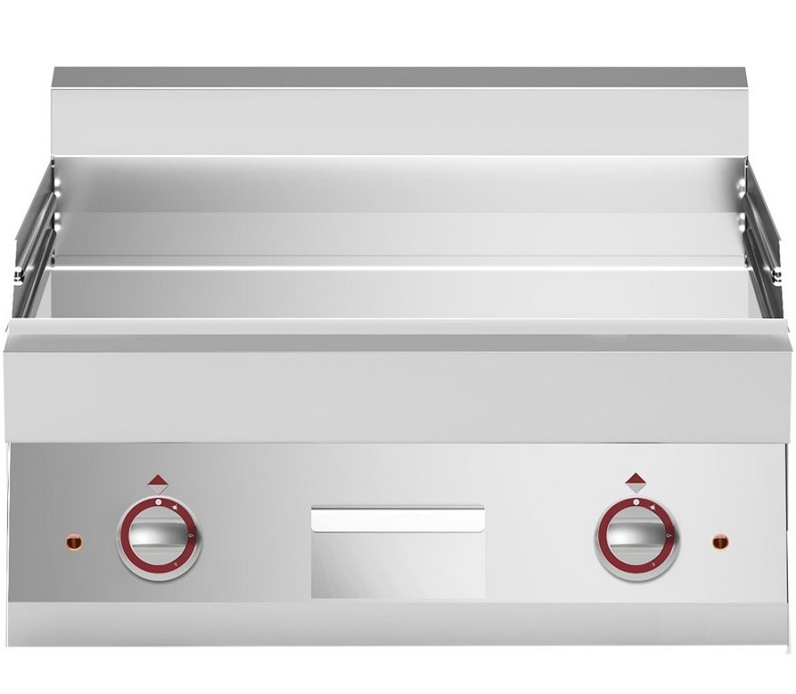 Placa de Grelhar Industrial Elétrica, Chapa Fry Top Lisa de 2 Zonas Cromo Anti Aderente, 9000 Watts (transporte incluído) - Refª 100034