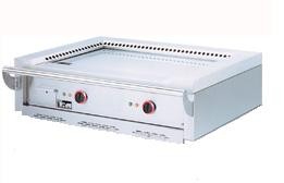 Fogão Elétrico Industrial Asiático de Placa Profissional Teppanyaki com 2 Zonas, Chapa com Superfície Aquecida de 910x525 mm (LxP), Potência de 11700 Watts, +50° até +250° C (transporte incluído) - Refª 100406