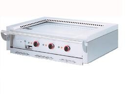 Fogão Elétrico Industrial Asiático de Placa Profissional Teppanyaki com 3 Zonas, Chapa com Superfície Aquecida de 1150x525 mm (LxP), Potência de 14300 Watts, +50° até +250° C (transporte incluído) - Refª 100408