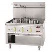 Fogão a Gás Asiático WOK Industrial de 3 Queimadores, 2x Ø 290 mm e 1x Ø 230, com Cortina de Água, 50645 Kcal/h, Potência de 58900 Watts (transporte incluído) - Refª 100392