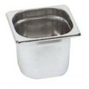 Cuba em Aço Inoxidável Polido GN 1/6 de 150 mm de Profundidade, Dimensões de 176x162x150 mm (LxPxA) - Refª 100655