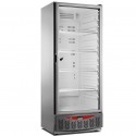 Armário Frigorífico de Refrigeração Industrial Ventilado em Aço Inoxidável GN 2/1 + 600x400 mm com Porta de Vidro, 525 Litros +1º +8º C (transporte incluído) - Refª 102656