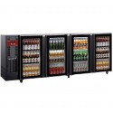 Frigorífico para Garrafas e Latas, Bancada Industrial Refrigerada Ventilada com 4 Portas de Vidro, 783 Litros, +1º +8º C (transporte incluído) - Refª 102289