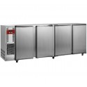 Bancada Industrial Refrigerada Ventilada com 4 Portas em Aço Inoxidável, 783 Litros, +1º +8º C (transporte incluído) - Refª 102292