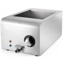 Banho Maria Industrial Elétrico Monofásico GN 1/2 em Aço Inoxidável, +30º +90º C, Dimensões de 300x500x235 mm LxPxA, Potência de 1000 Watts (transporte incluído) - Refª 102723