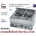 Fritadeira Industrial a Gás de 2 Cubas de 8+8 Litros da Linha 650, 10850 Kcal/h, Potência de 12618 Watts (transporte incluído) - Refª 100022