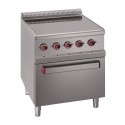 Fogão Industrial Elétrico de 4 Zonas Independentes em Vidrocerâmica e Forno Eléctrico GN 2/1 com Grill da Linha 700, +50º a +290º C, 13700 Watts (transporte incluído) - Refª 100078