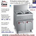 Fritadeira Industrial a Gás da Linha 700 de 2 Cubas de 14+14 Litros com Armário, +90º +190º C, 21500 Kcal/h, Potência de 25000 Watts (transporte incluído) - Refª 100086