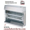 Exterminador de Insetos de Parede com 2 Lâmpadas Fluorescentes de 15 Watts, Insectívoro com Protecção de 100 m2 (transporte incluído) - Refª 100292