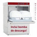 Máquina de Lavar Louça Profissional 500x500 mm Monofásica com Parede de Revestimento Duplo e Bomba de Descarga (transporte incluído) - Refª 100297