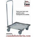 Carro para Transporte de Cestos com Guiador e Base em Inox (transporte incluído) - Refª 101417