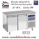 Bancada Refrigerada com 2 Portas GN 1/1 da Linha 700 com Funções HACCP, Temperaturas -2º +8º C (transporte incluído) - Refª 101522