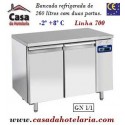 Bancada Refrigerada de 260 Litros com 2 Portas GN 1/1 da Linha 700 para Grupo à distância (transporte incluído) - Refª 101532