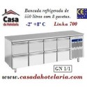 Bancada Refrigerada de 550 Litros com 8 Gavetas GN 1/1 da Linha 700 (transporte incluído) - Refª 101546