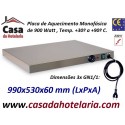 Placa de Aquecimento Monofásica 3x GN 1/1 com 990x530x60 mm LxPxA, 900 Watt, +30º +90º C (transporte incluído) - Refª 101863